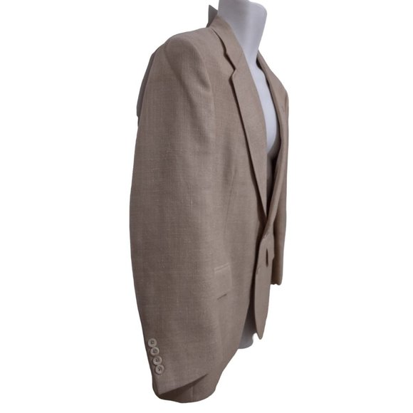 Vintage Ralph Lauren Chaps Tan Sports Suit Jacket Blazer 42 Short Union Made - Picture 4 of 11